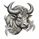 Taurus evil good tattoo design idea