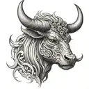 Taurus evil good tattoo design idea