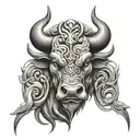 Taurus evil good tattoo design idea