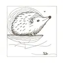 I want a tattoo of a hedgehog on a paper boat, ideally with the boat appearing on the water and the hedgehog clearly on  tattoo design idea