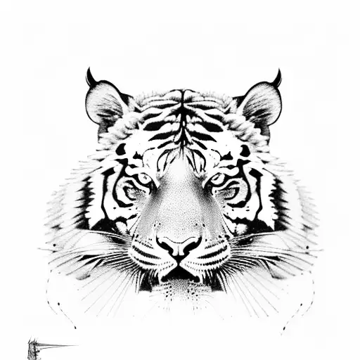tiger Roman numerals  tattoo design idea