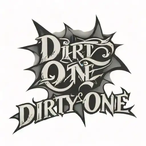 lettering tattoo that reads Dirty One tattoo design idea