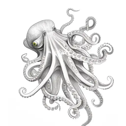 Heaven hell octopus tattoo design idea