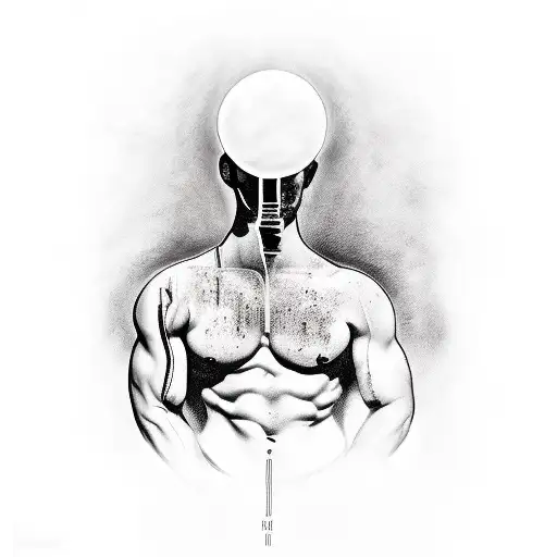 greek god on darkness tattoo design idea
