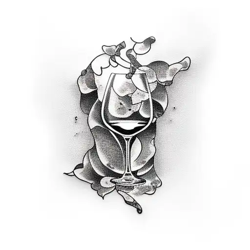 wine tattoo design idea