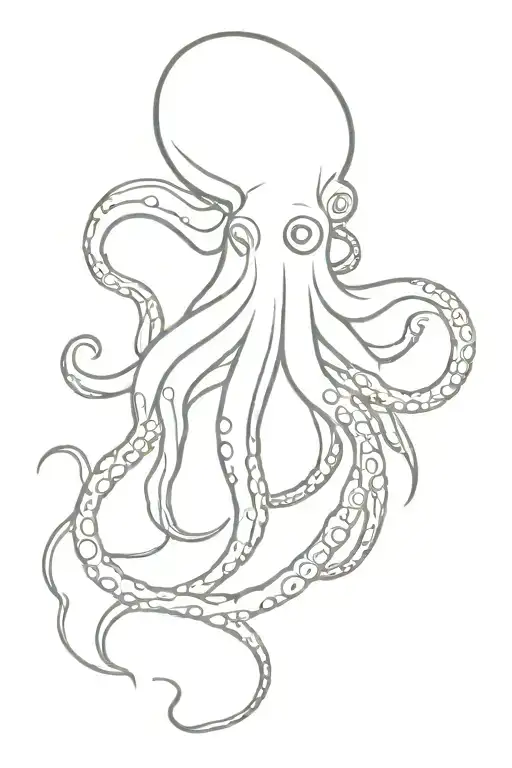 black backround octopus  tattoo design idea