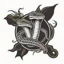 snake wrapped around coors banquet  tattoo design idea