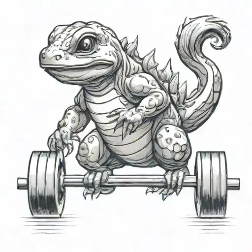 Charmander lifting weights tattoo design idea