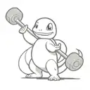 charmander lifting barbell tattoo design idea