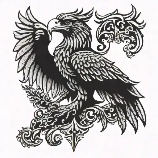 double headed eagle, trival  tattoo design idea