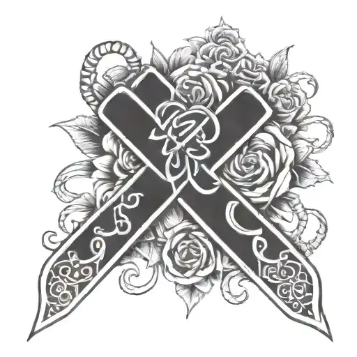 cancer memorial ribbon badass  tattoo design idea
