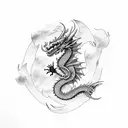 Dragon+rainbow tattoo design idea