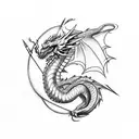 Dragon+rainbow tattoo design idea