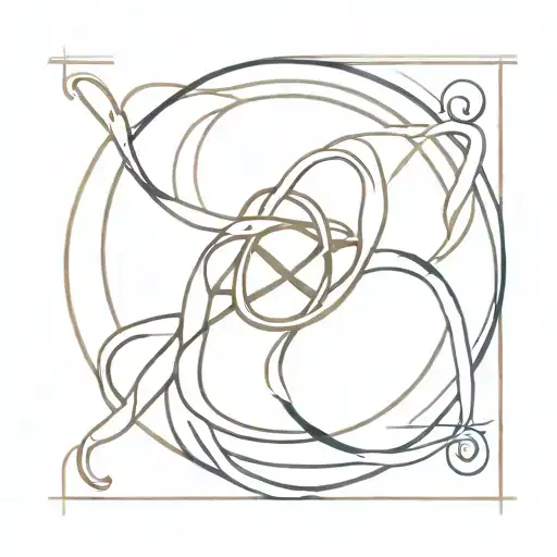 A minimalist design of a karmic knot intertwined with the symbol of karma tattoo design idea