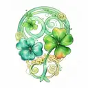 a karmic knot design incorporating elements four-leaf clover tattoo design idea