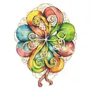The karmic knot intertwined four-leaf clover leaf tattoo design idea