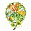 The karmic knot intertwined four-leaf clover leaf tattoo design idea