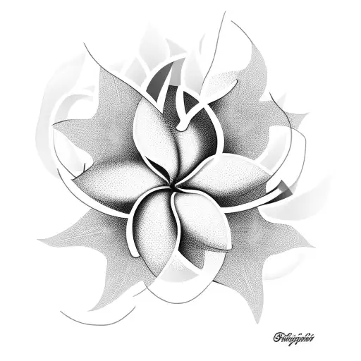 frangipani flower tattoo design idea