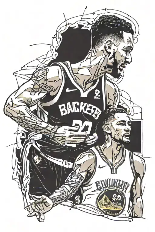 Klay Thompson and steph curry coat tattoo design idea