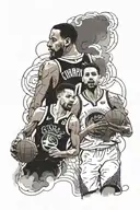 Klay Thompson and steph curry coat tattoo design idea
