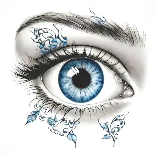 realistic blue eye tattoo tattoo design idea