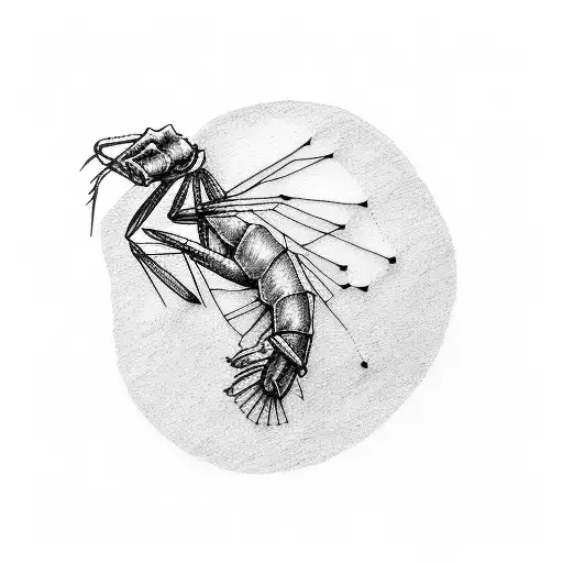shrimp rocket tattoo design idea