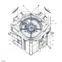 aeroplane blueprint tattoo design idea