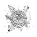 aeroplane blueprint tattoo design idea