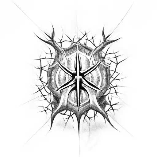 crown of thorns gothic  tattoo design idea