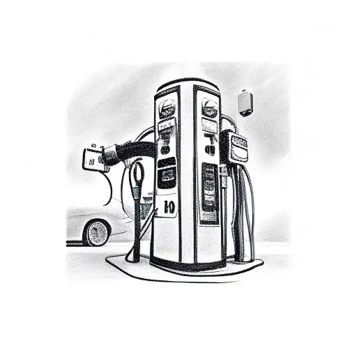 gas pump, high octane, flames  tattoo design idea