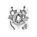 gas pump, high octane, flames  tattoo design idea