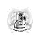 gas pump, high octane, flames  tattoo design idea