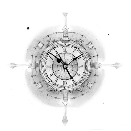A clock with birtdate of my children tattoo design idea
