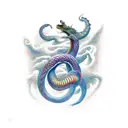jormungandr with waves tattoo design idea
