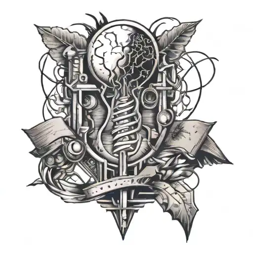 Electricity and knowledge tattoo design idea