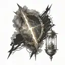 lightning  and knowledge  tattoo design idea