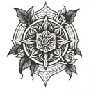 gothic rose window tattoo design idea