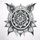 gothic rose window tattoo design idea