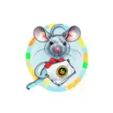 mouse with mask and bag of money tattoo design idea