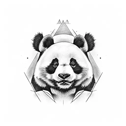 panda dibujando tattoo design idea