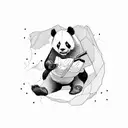 panda dibujando tattoo design idea