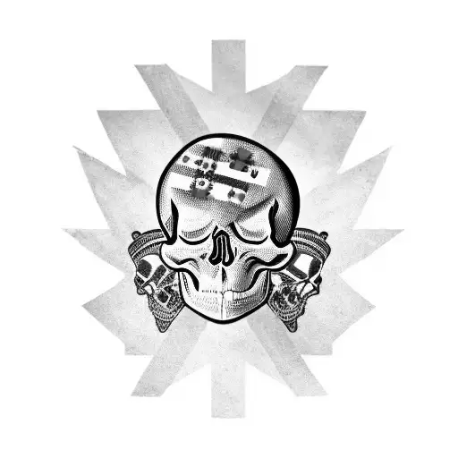 skull and crossbone with the british flag tattoo design idea