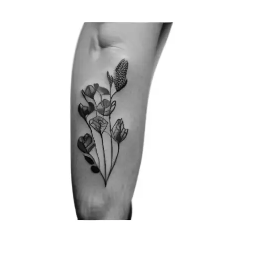 change to birth flowers from March, April, June, July and october tattoo design idea