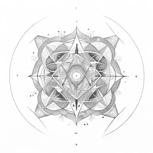 Golden ratio spriral running through seven chakra points geomtric fine lines, perfect shade  tattoo design idea