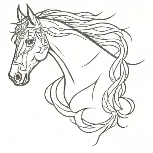 Native American horse head tattoo design idea