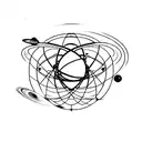 Atom, Galaxy, Solar system tattoo design idea