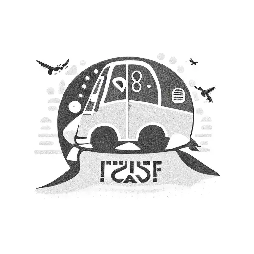 surfing, camping, life, car, engine tattoo design idea