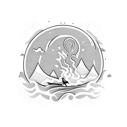 surfing, camping, life  tattoo design idea