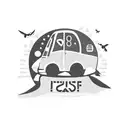 surfing, camping, life, car, engine tattoo design idea