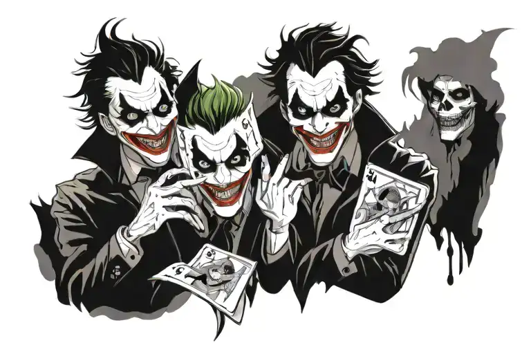 joker card brotherhood gang highschool tattoo design idea